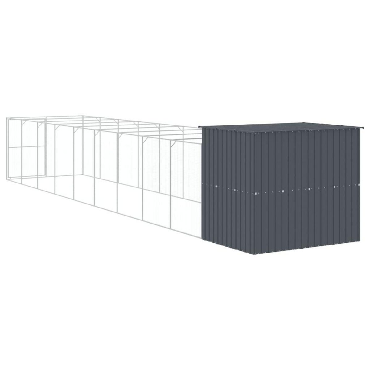 VIDAXL Niche pour chien avec cour anthracite 214x1069x181 cm