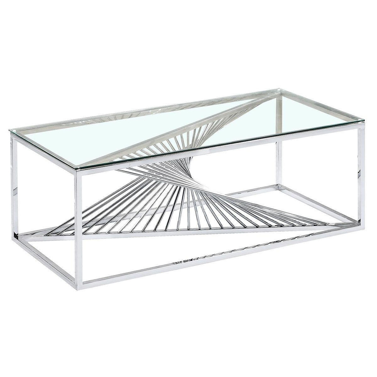 Paris Prix Table Basse Design en Verre  Tanya  120cm Argent