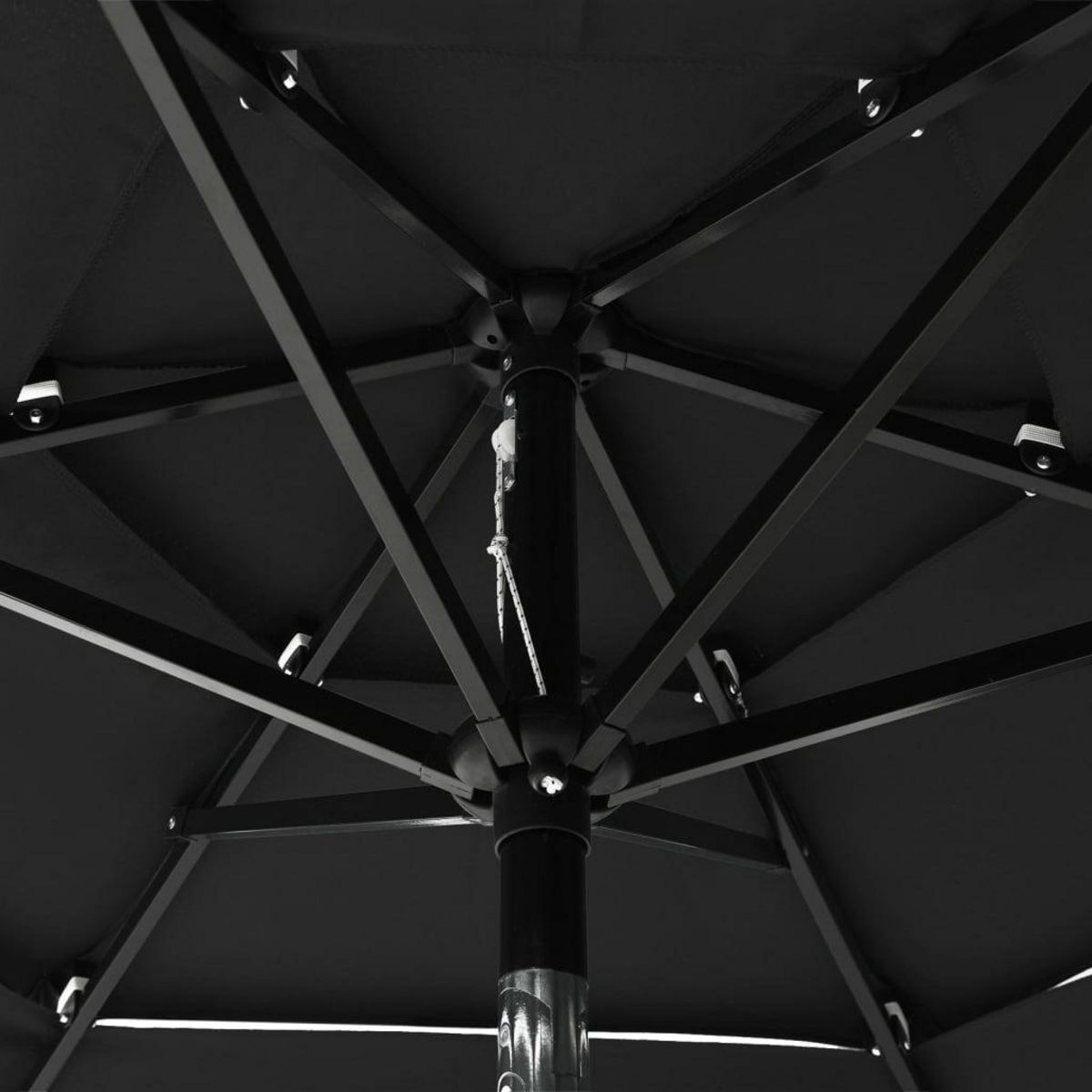 VIDAXL Parasol de jardin a 3 niveaux avec mat en aluminium noir