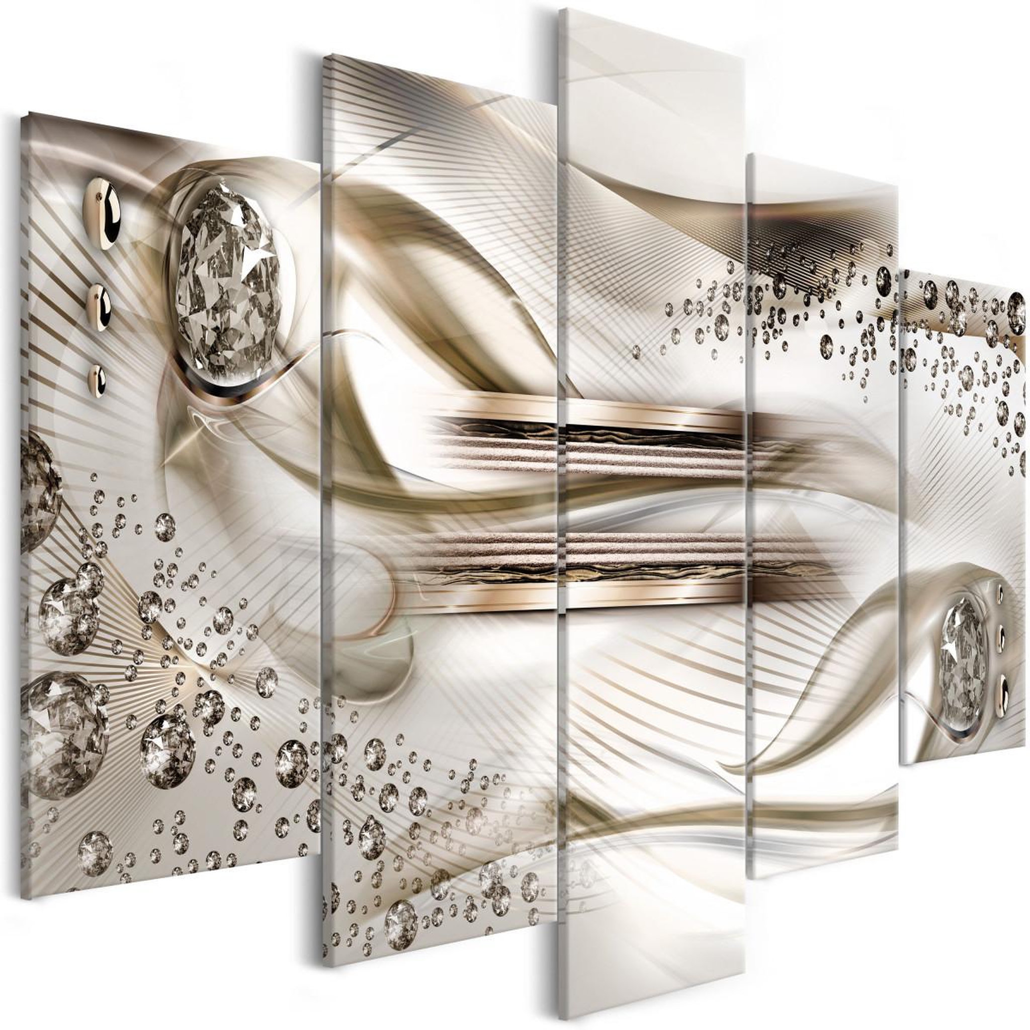 Paris Prix Tableau 5 panneaux  underwater harp wide brown. Coloris disponibles : Multicolore