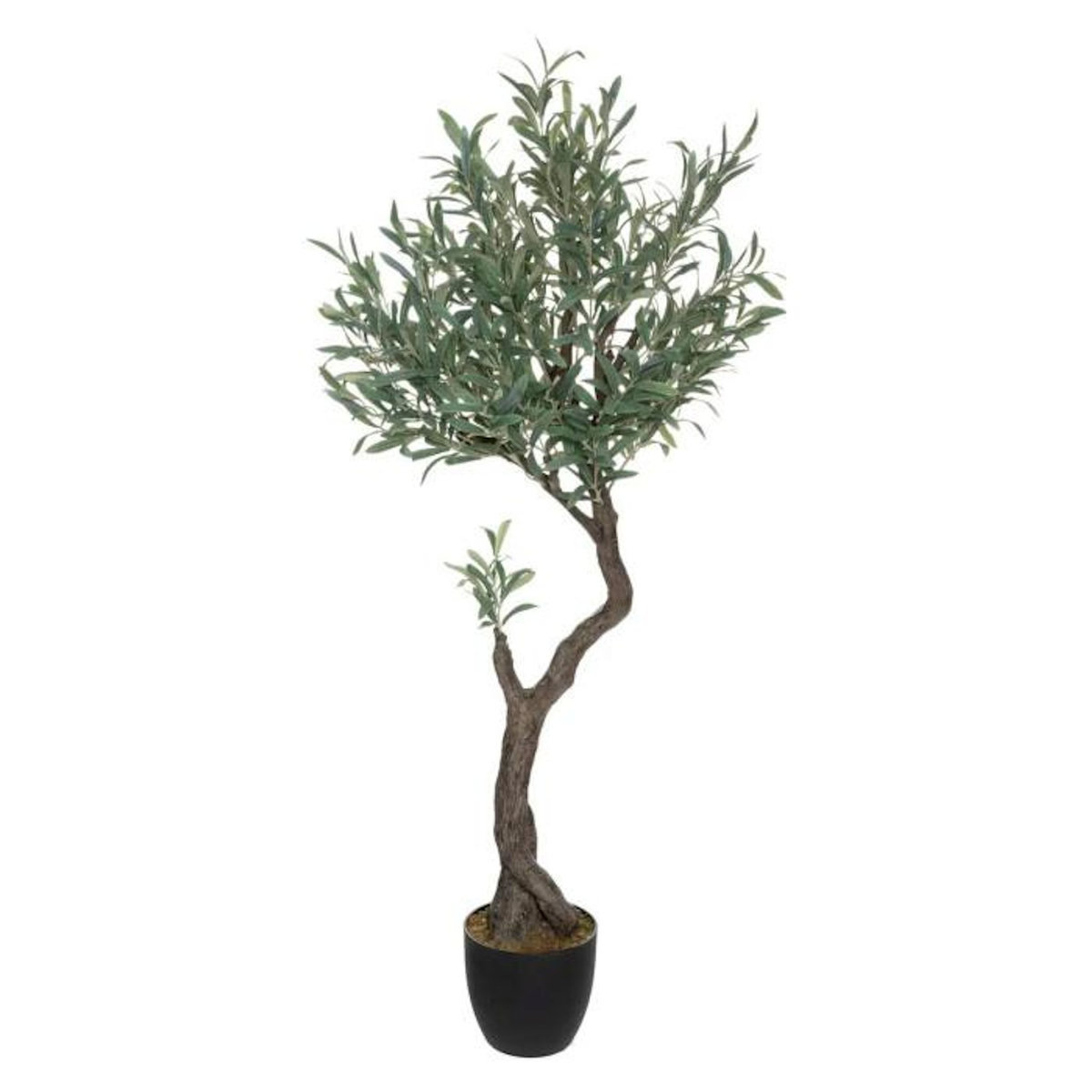 ATMOSPHERA Plante Artificielle en Pot  Olivier  140cm Vert & Noir