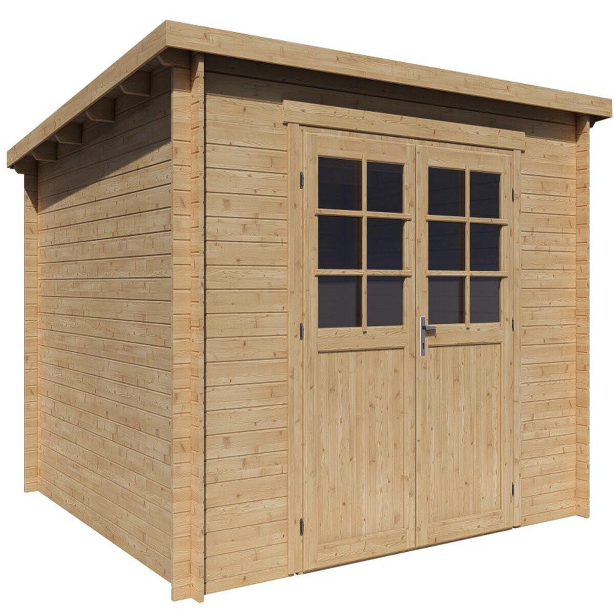 Habitat et Jardin Abri de jardin en bois monopente  rowan  - 9,5 m² - 28 mm - beige