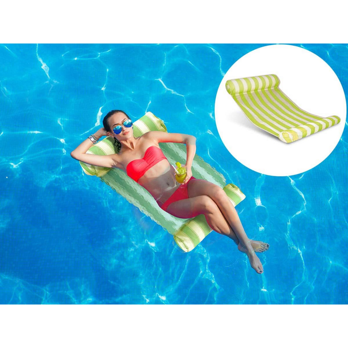 Jardiline Hamac flottant Vert Citron rayé - Jardiline