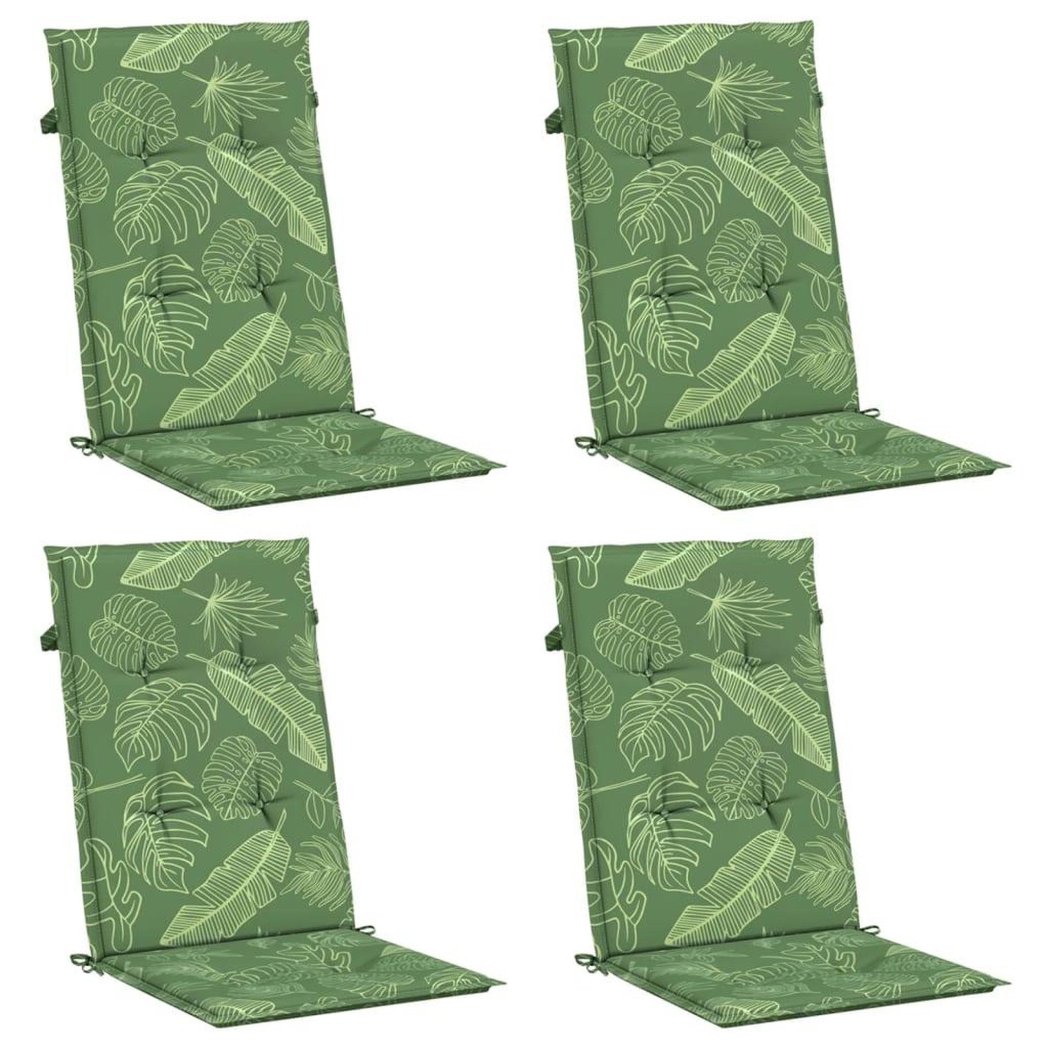 Voir la diapositive 3 : VIDAXL Coussins de chaise a dossier haut lot de 4 modele de feuille