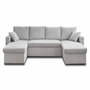 Voir la diapositive 1 : BEST MOBILIER Cyrus - canapé panoramique en u - 7 places - convertible avec coffre - en velours côtelé