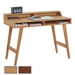 IDIMEX Bureau secrétaire LUNA avec niches, en pin massif. Coloris disponibles : Marron