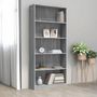 Voir la diapositive 1 : VIDAXL Bibliotheque 5 niveaux Sonoma gris 80x24x175 cm
