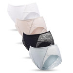 OZABI OZABI Pack de Culottes Femme Gainantes Dentelle Invisible – Lot de 4. Coloris disponibles : Bicolore, Multicolore