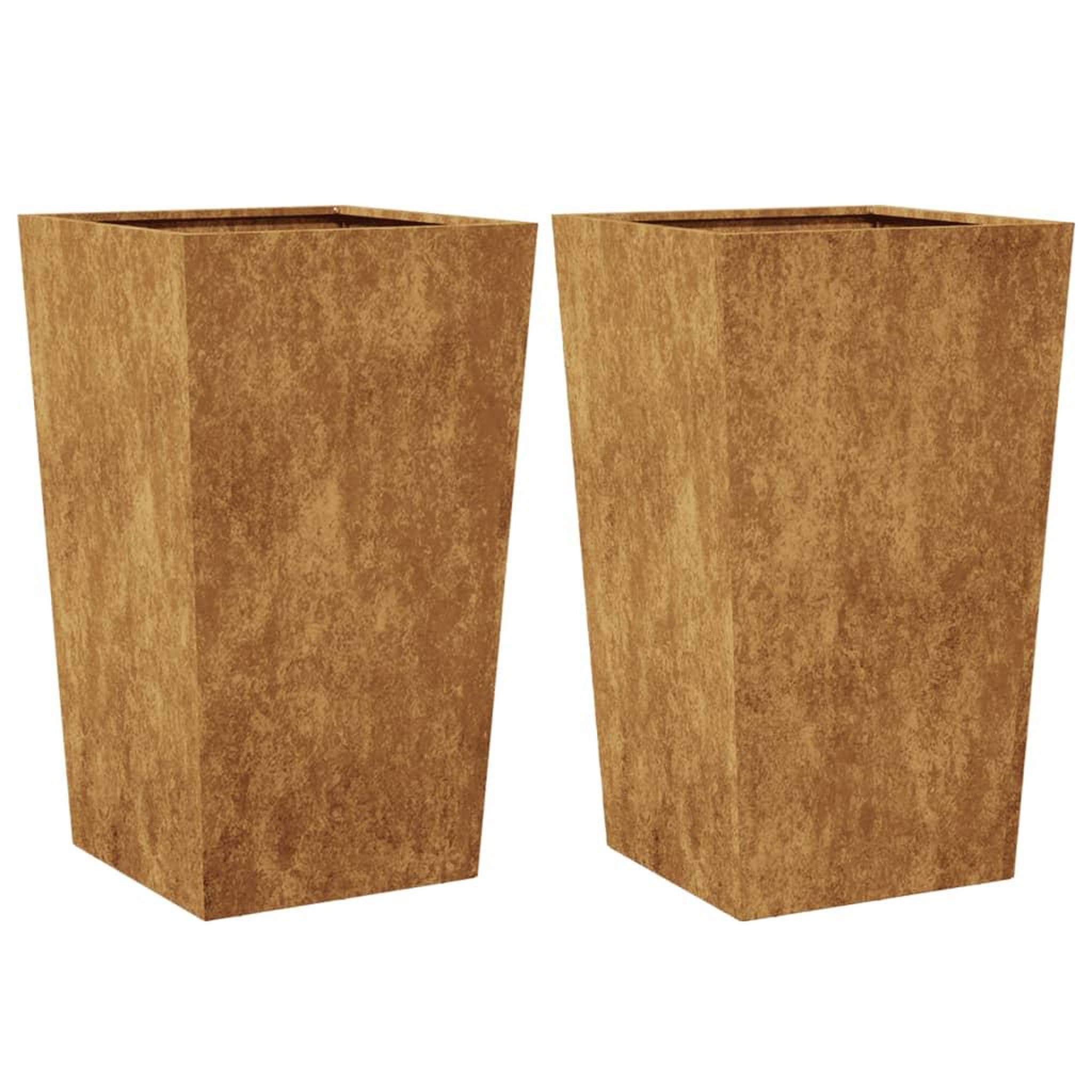 Voir la diapositive 2 : VIDAXL Jardinieres 2 pcs 45x45x75 cm acier resistant aux intemperies