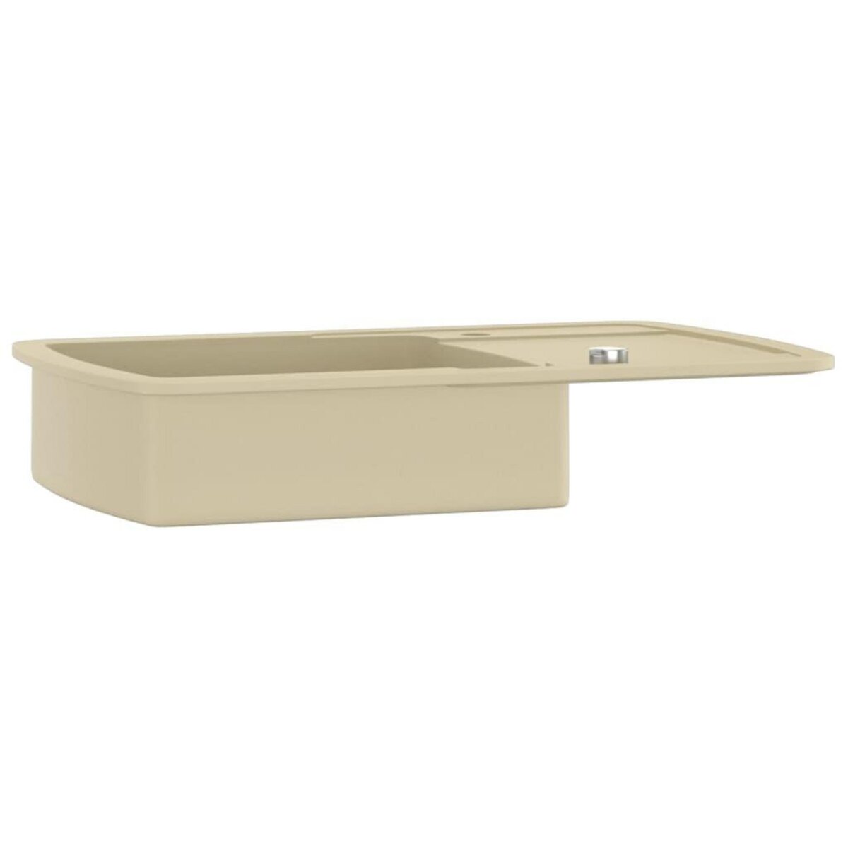 VIDAXL Evier de cuisine Granit Seul lavabo Beige