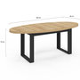 Voir la diapositive 4 : ID MARKET Table à manger PHOENIX 8 personnes ovale 200 cm bois et noir
