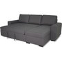 Voir la diapositive 4 : MARKET24 Canapé d'angle convertible réversible CATHY 3 places - Tissu Gris - L 242 x P 155 x H 85 cm