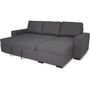 Voir la diapositive 4 : MARKET24 Canapé d'angle convertible réversible CATHY 3 places - Tissu Gris - L 242 x P 155 x H 85 cm