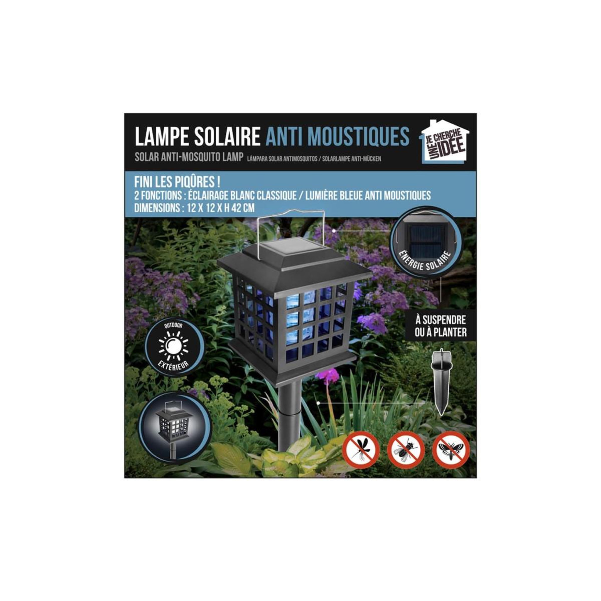 Voir la diapositive 6 : Je cherche une idee Lampe solaire led  anti moustiques  42cm noir