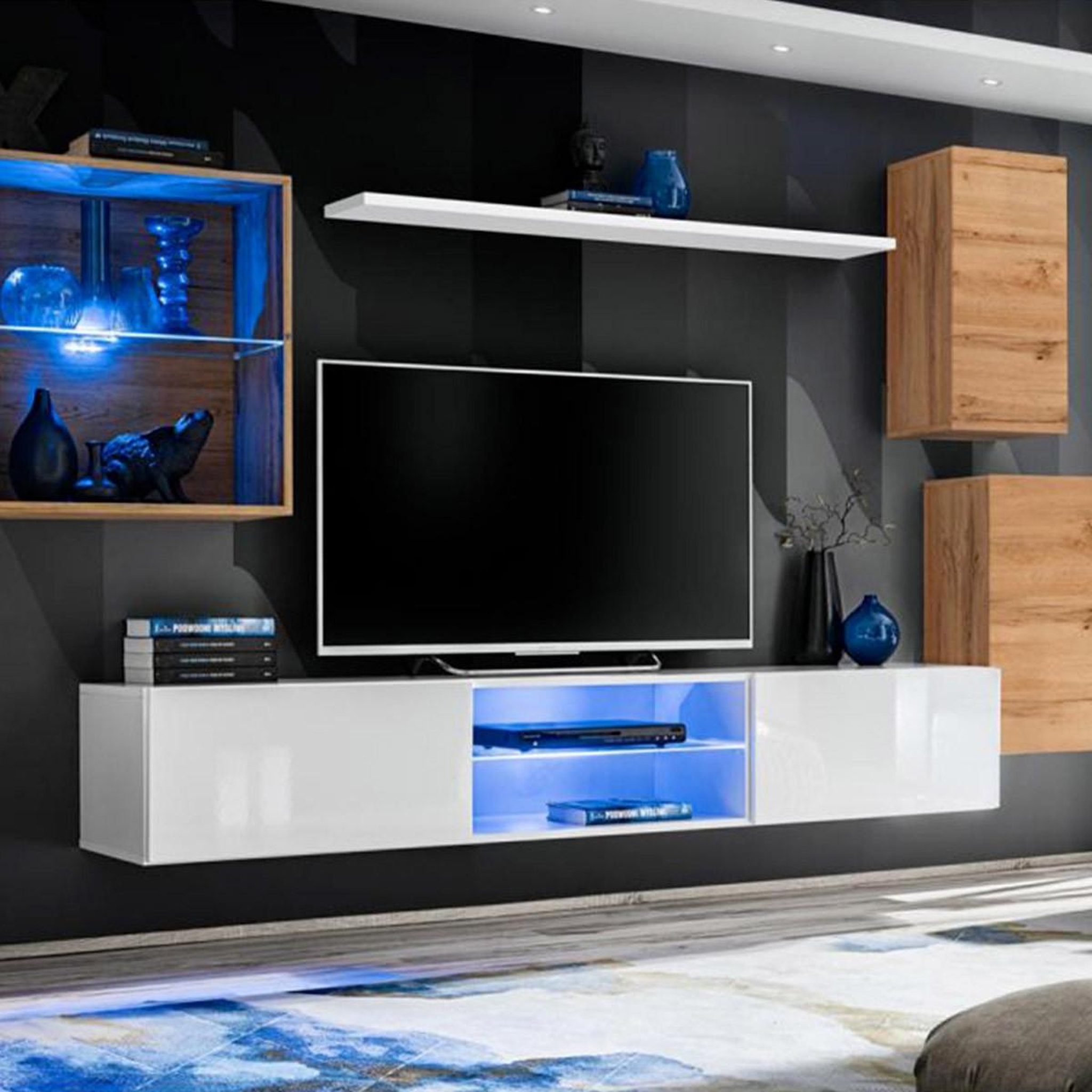 Paris Prix Ensemble meuble tv  switch xxiii  250cm naturel & blanc