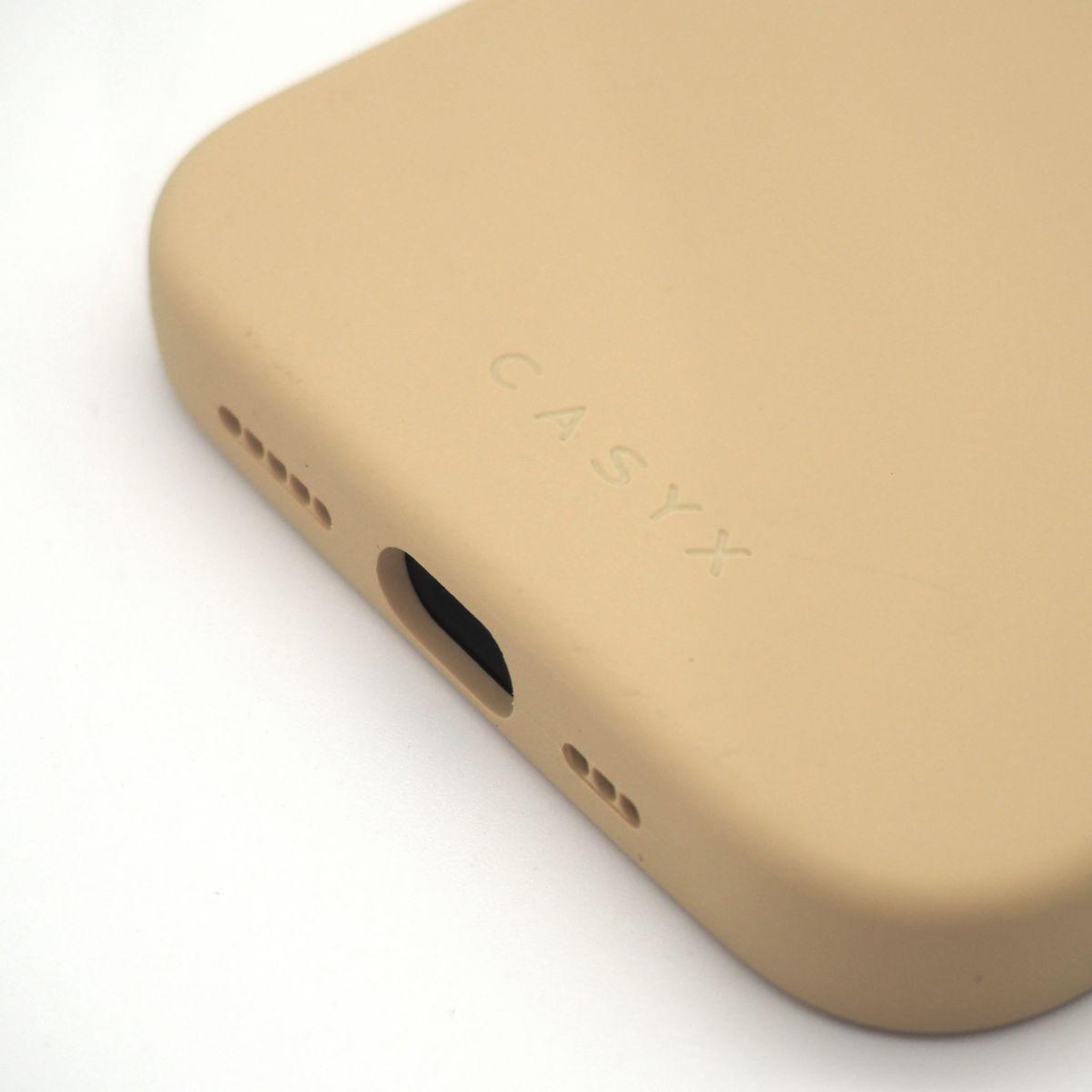 Voir la diapositive 2 : CASYX Coque iPhone 15 Plus Magsafe sillicone Beige