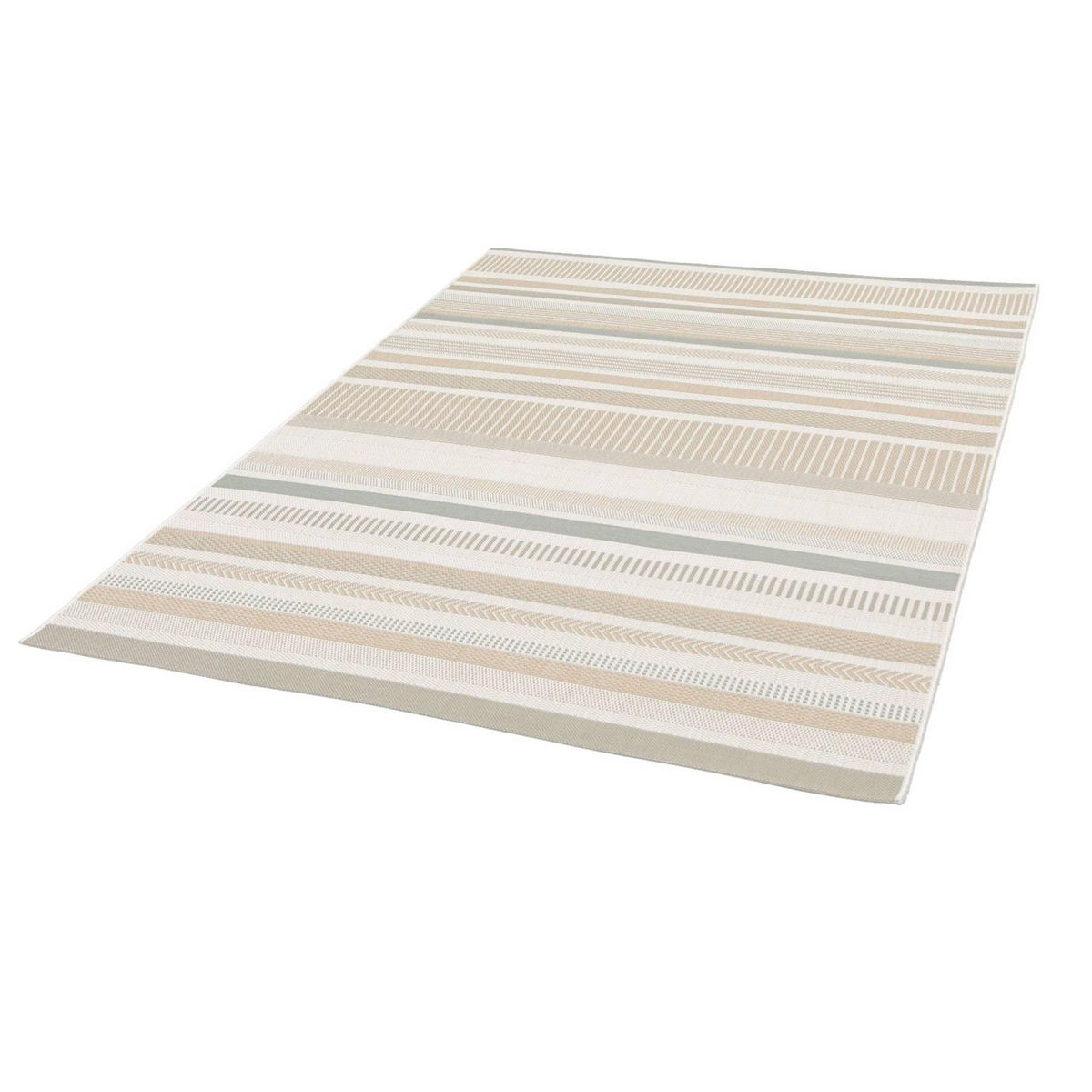 SWEEEK Tapis intérieur/extérieur vintage motif linéaire crème beige gris Gary