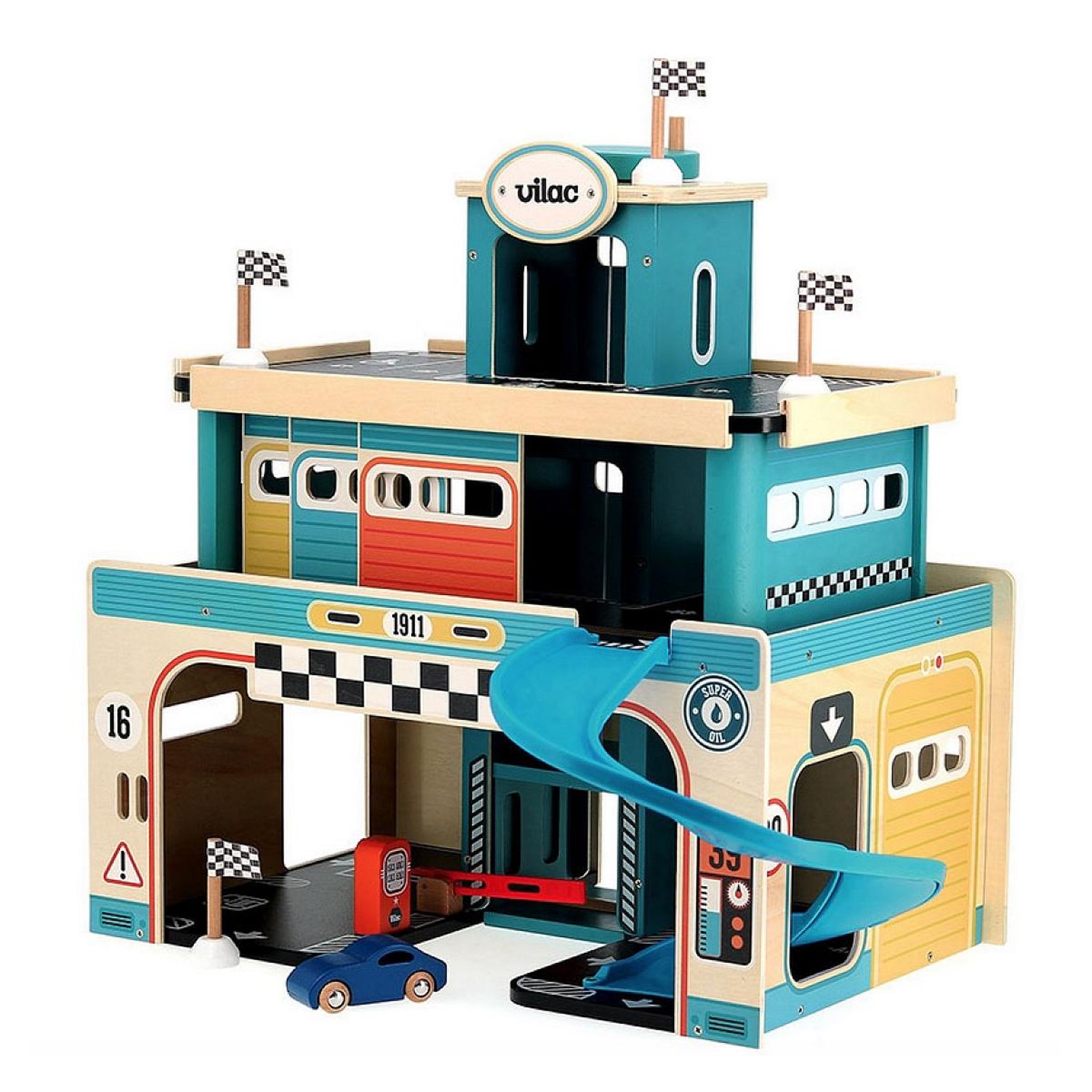 Voir la diapositive 2 : Vilac Garage en bois vintage, ity