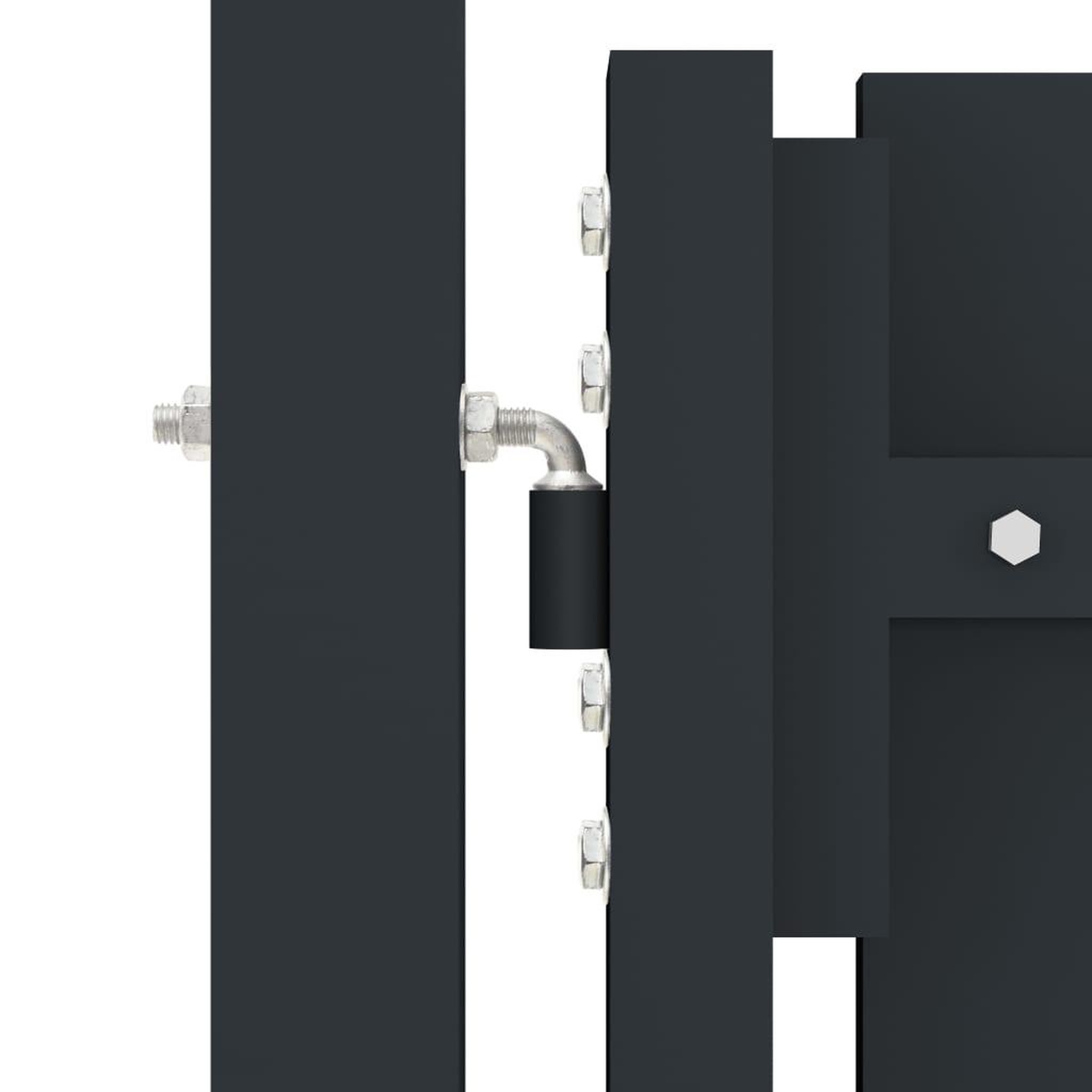 Voir la diapositive 5 : VIDAXL Portail de cloture a double porte Acier 306x150 cm Anthracite