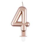 Paris Prix Bougie d'Anniversaire  Chiffre 4  7cm Rose Gold