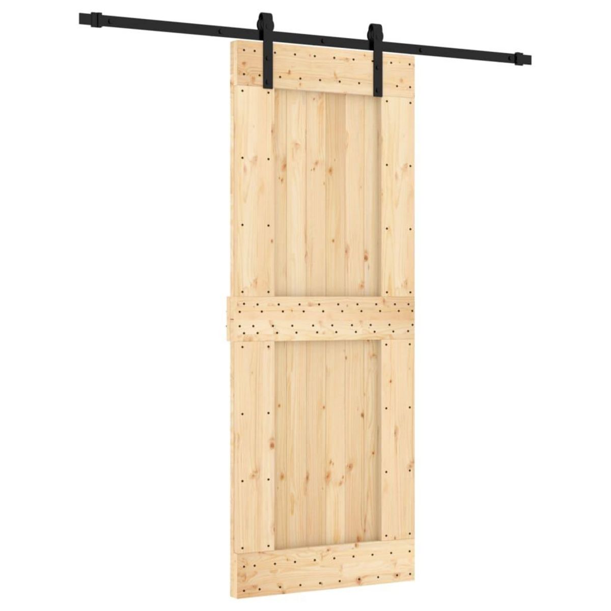 VIDAXL Porte coulissante et kit de quincaillerie 80x210 cm pin massif