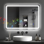 Voir la diapositive 5 : HOMCOM Miroir lumineux LED salle de bain Bluetooth 50x70cm - horloge numérique, antibuée, tactile, réglable - verre trempé 4 mm