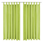 VIDAXL Rideau occultant avec boucles 2 pcs 140 x 175 cm Vert
