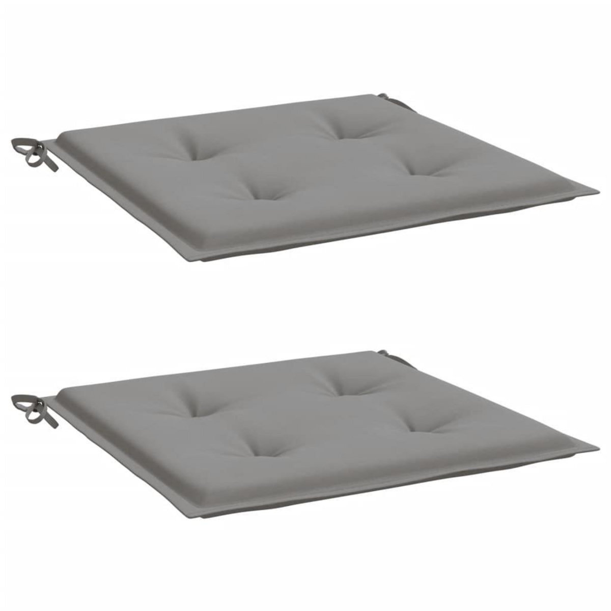 VIDAXL Coussins de chaise jardin lot de 2 gris 40x40x3 cm tissu oxford