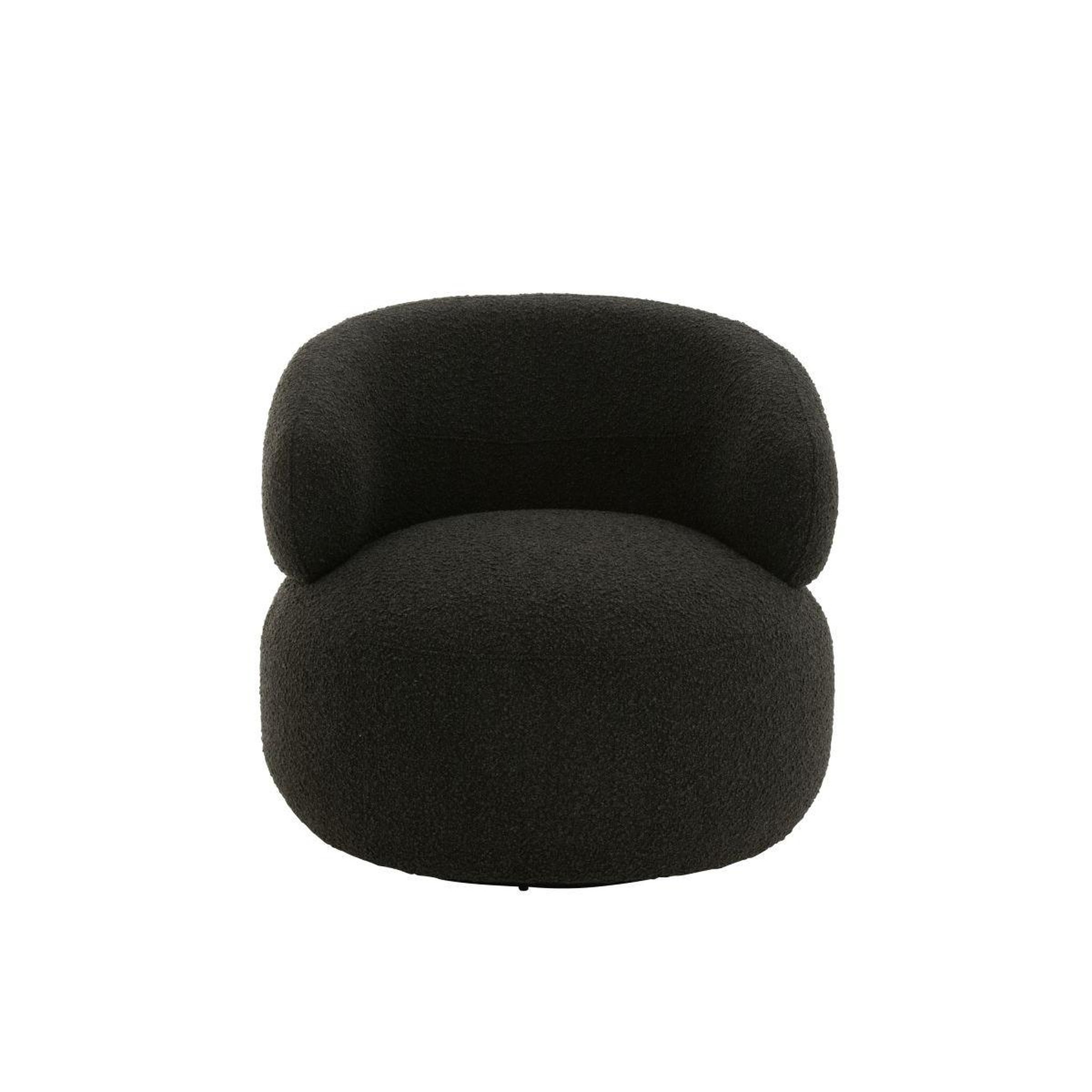 Voir la diapositive 2 : J-LINE Fauteuil Pivotant Rond  Cosy  85cm Noir