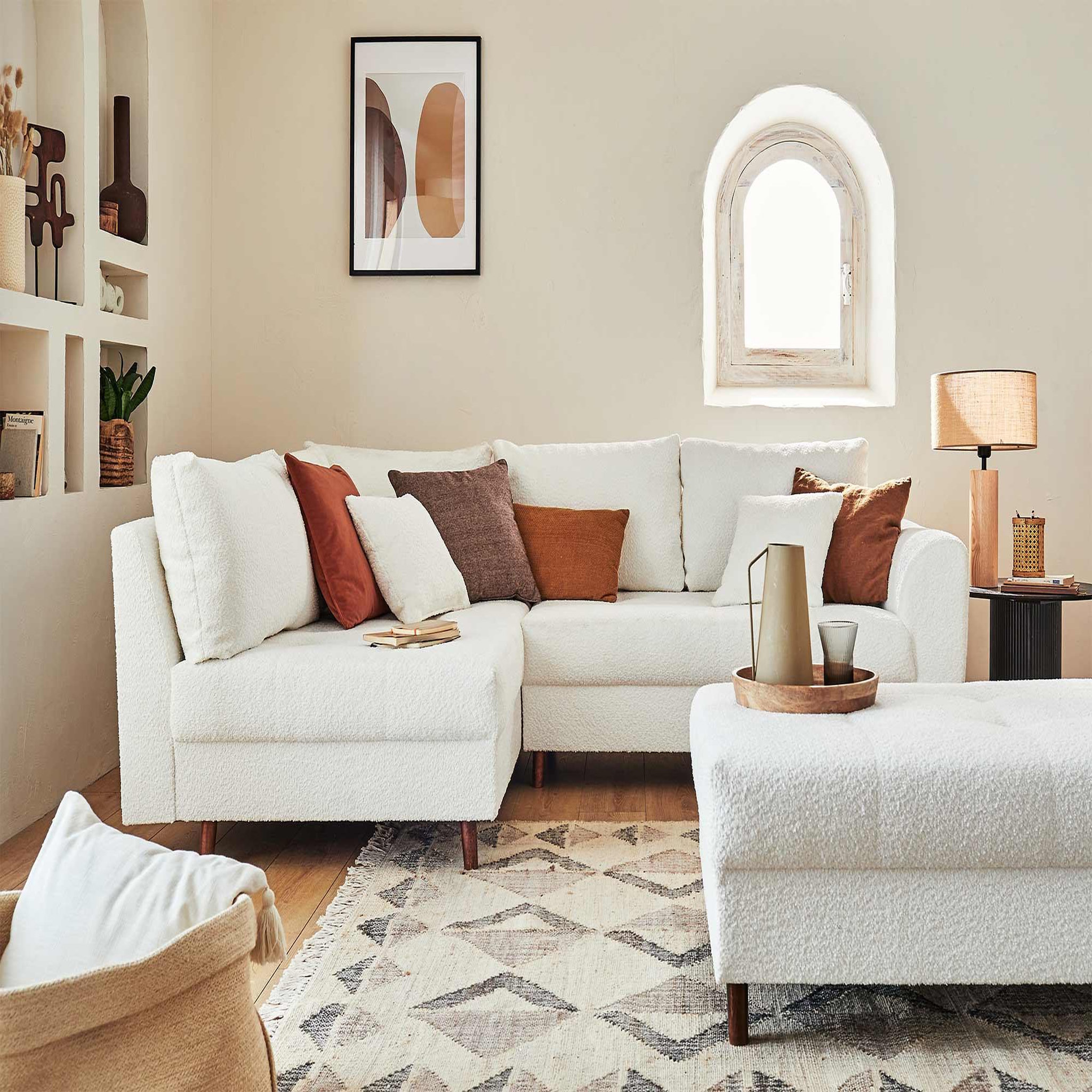 Voir la diapositive 2 : LISA DESIGN Rune - pouf modulable - en tissu bouclette