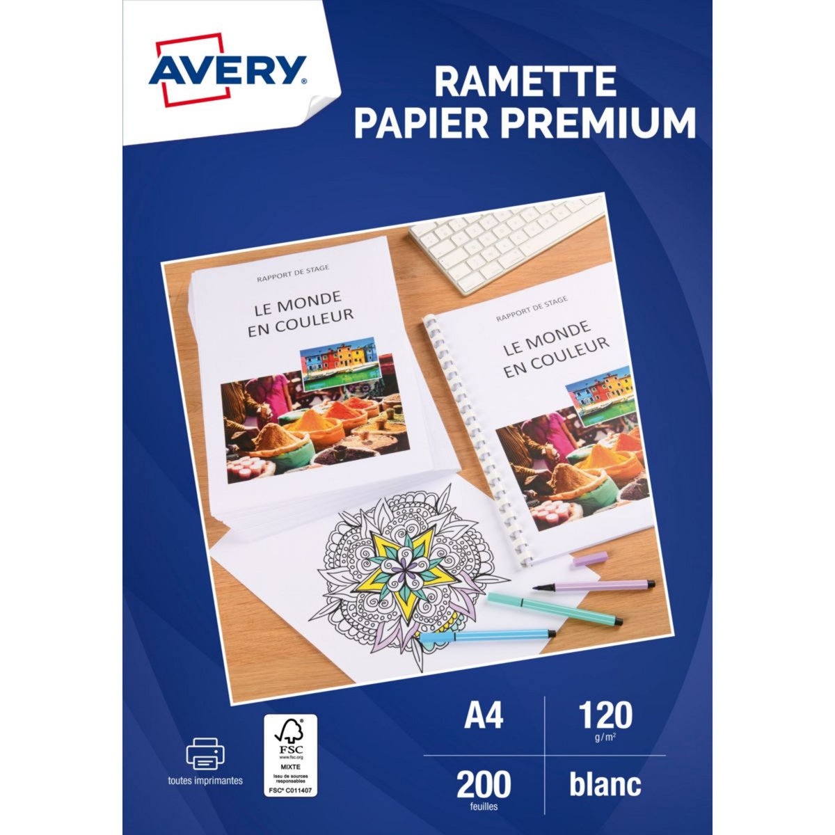 AVERY Papier ramette 200 Feuilles de papier premium 120g