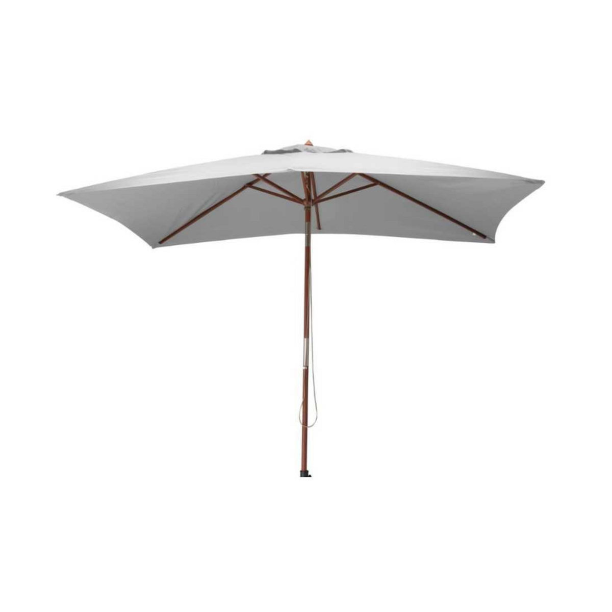 Proloisirs Parasol droit en bois - 300 x 200 cm - 6 baleines - Toile couleur écrue