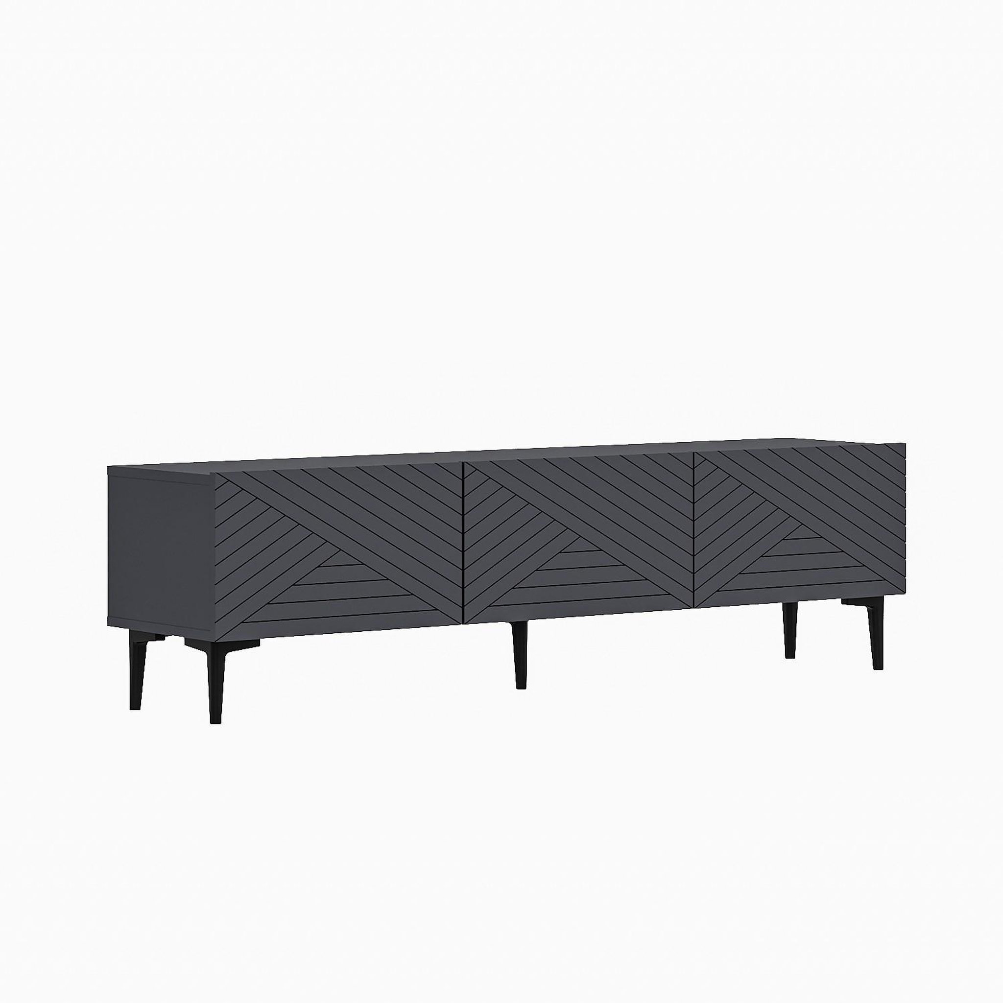 Habitat et Jardin Meuble tv en bois  felix  160 x 31,4 x 44,1 cm - anthracite