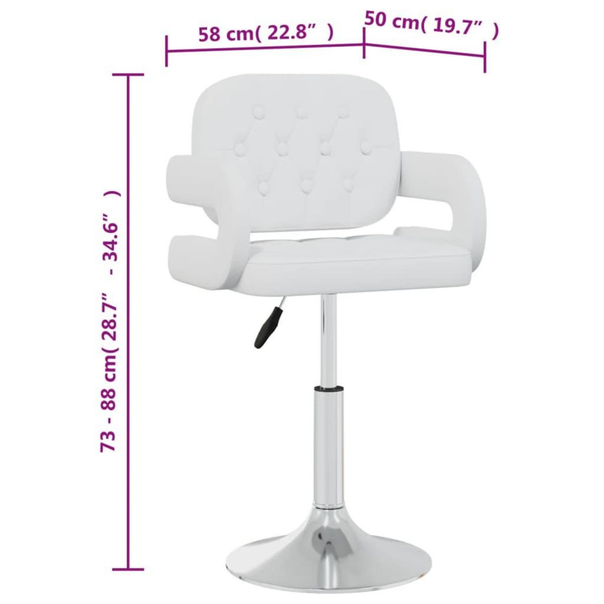 VIDAXL Chaises pivotantes a manger lot de 4 Blanc Similicuir
