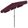 Voir la diapositive 4 : VIDAXL Parasol de plage rouge bordeaux 200x125 cm
