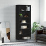 Voir la diapositive 1 : VIDAXL Buffet noir 69,5x32,5x180 cm bois d'ingenierie