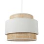 Voir la diapositive 1 : OSTARIA Suspension ronde 3 abat-jours rotin blanc D40
