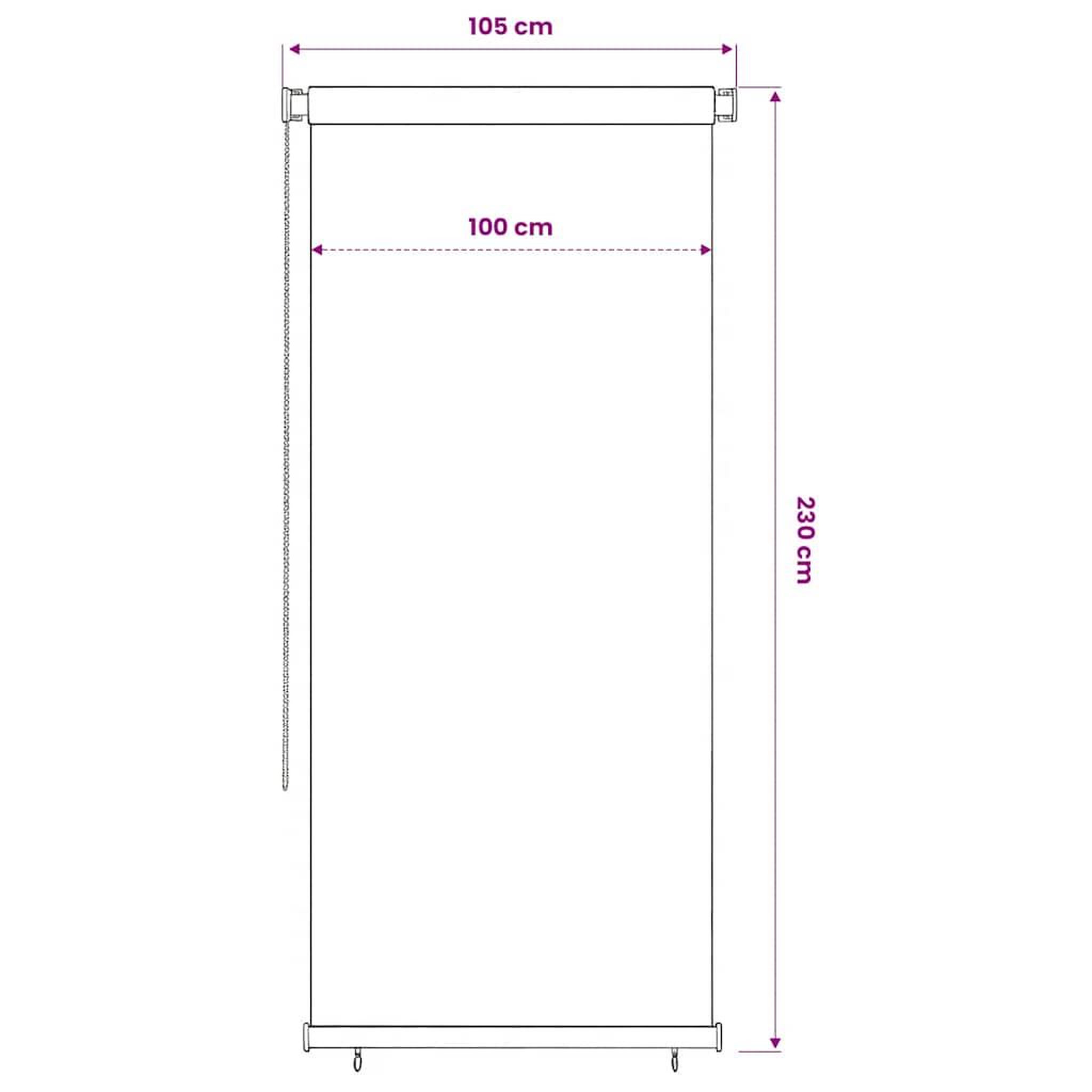 Voir la diapositive 6 : VIDAXL Store roulant d'exterieur 65 (l) x 230 (h) cm hdpe bleu