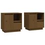 Voir la diapositive 2 : VIDAXL Tables de chevet 2pcs Marron miel 50x34x50cm Bois de pin massif