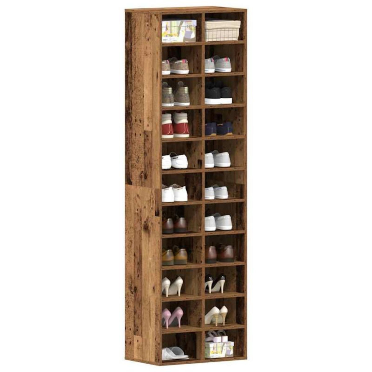 VIDAXL Armoire à chaussures vieux bois 54x34x183 cm bois ingénierie
