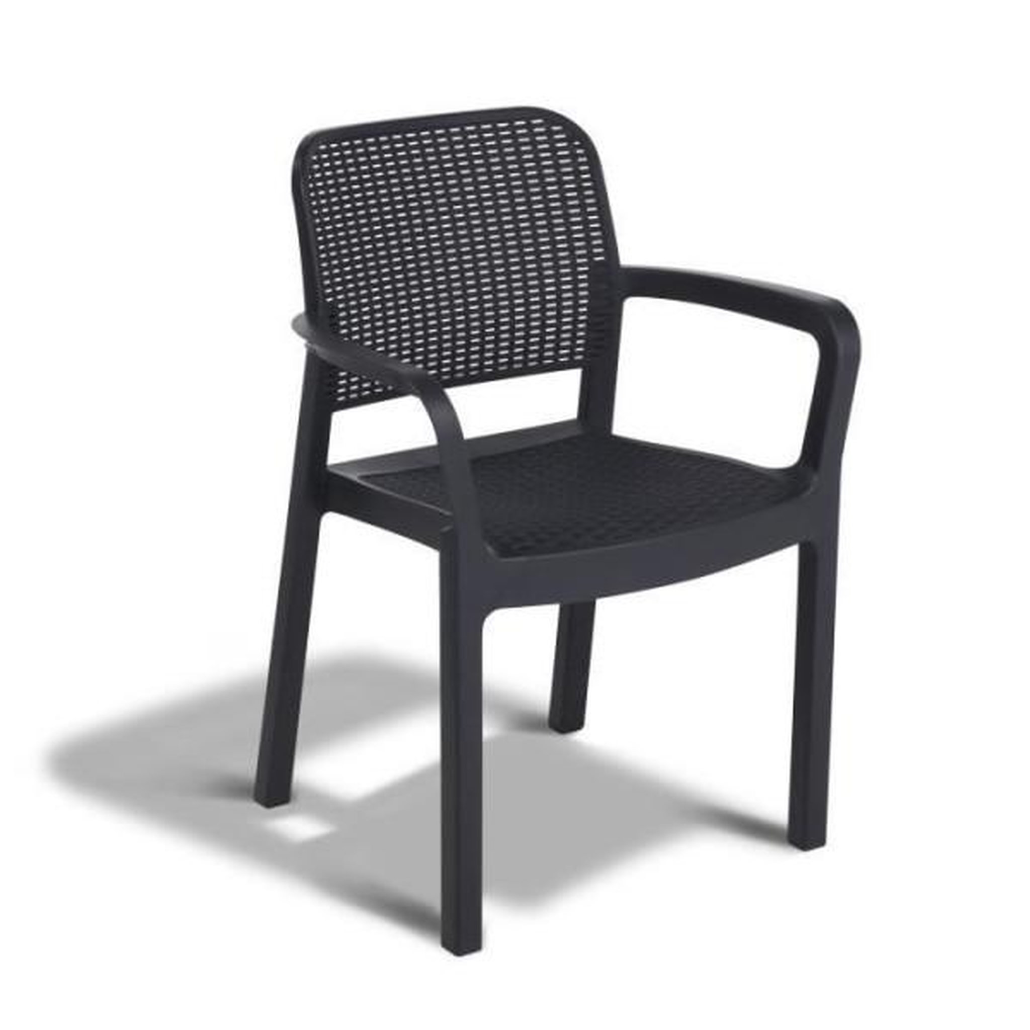 Voir la diapositive 1 : ALLIBERT by KETER Lot de 6 fauteuils de jardin - Allibert by KETER - SAMANNA - En résine - Coloris : gris graphite - Empilable