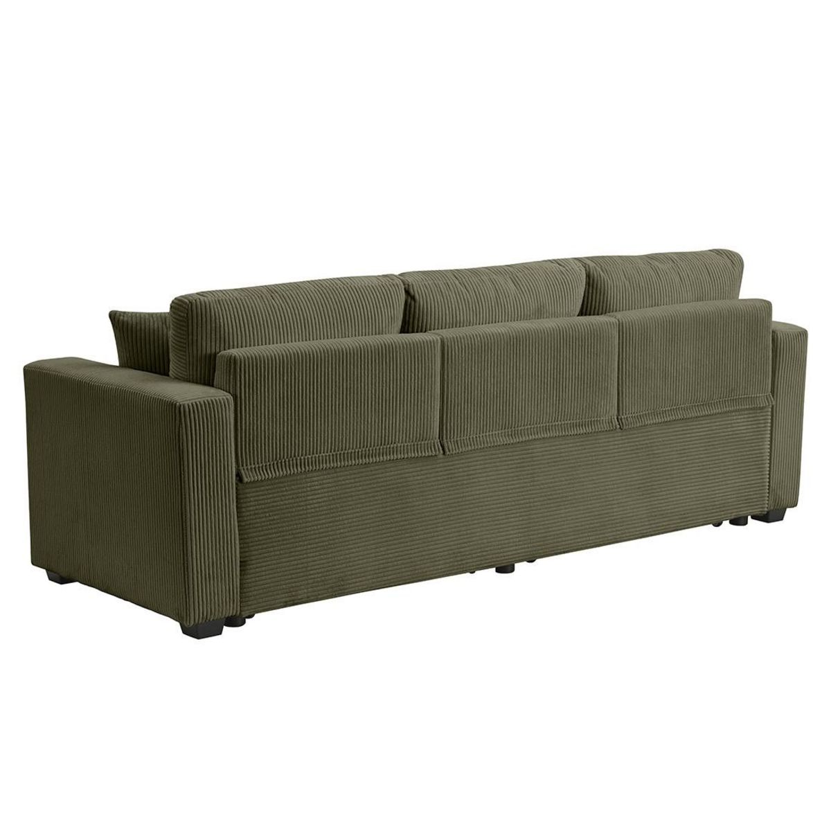 BEST MOBILIER Cyrus - canapé droit 3 places convertible en velours côtelé