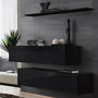 Voir la diapositive 1 : Paris Prix Lot de 2 Bancs Muraux & Étagère  Switch SBII  130cm Noir