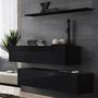 Voir la diapositive 1 : Paris Prix Lot de 2 Bancs Muraux & Étagère  Switch SBII  130cm Noir