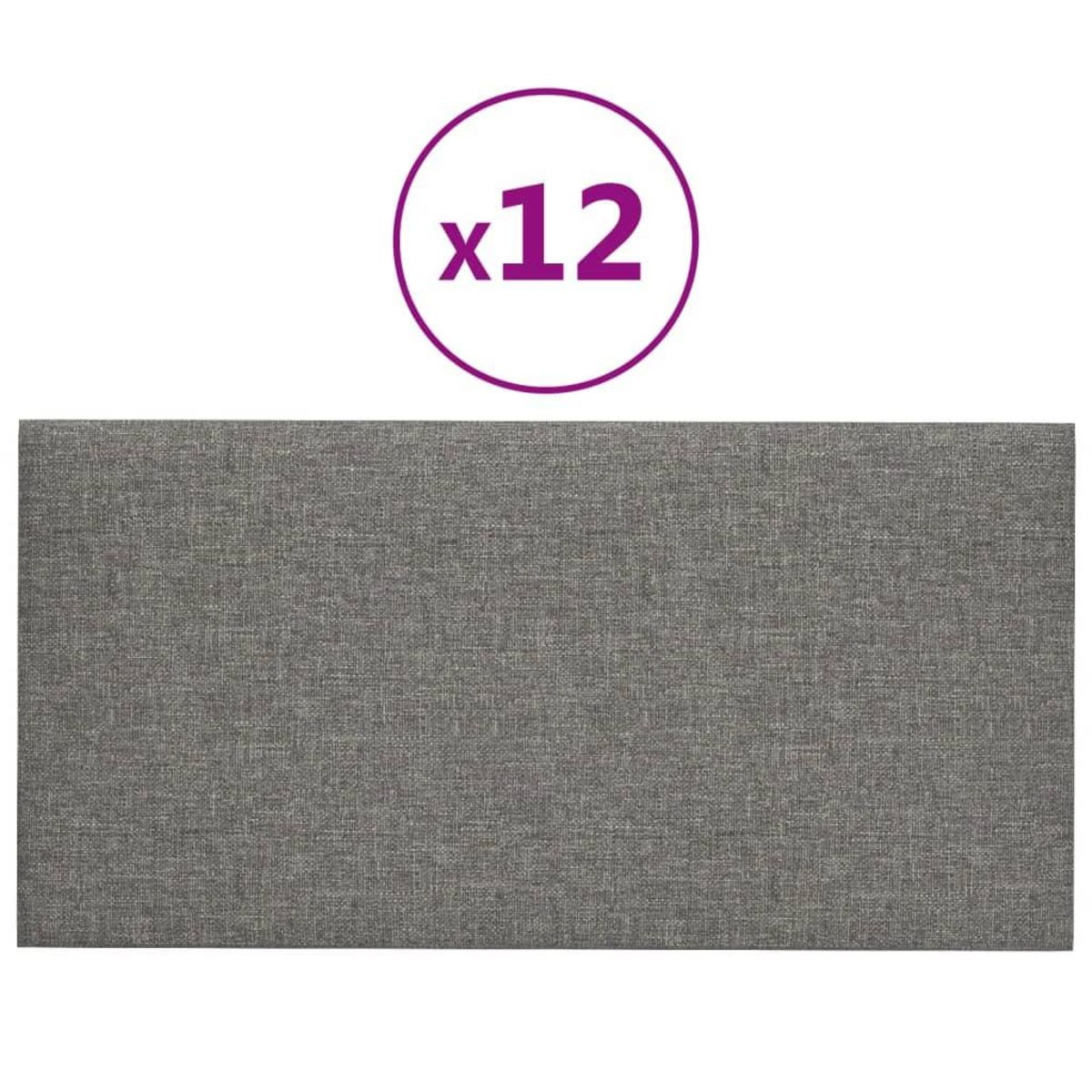 VIDAXL Panneaux muraux 12 pcs Gris clair 30x15 cm Tissu 0,54 m²