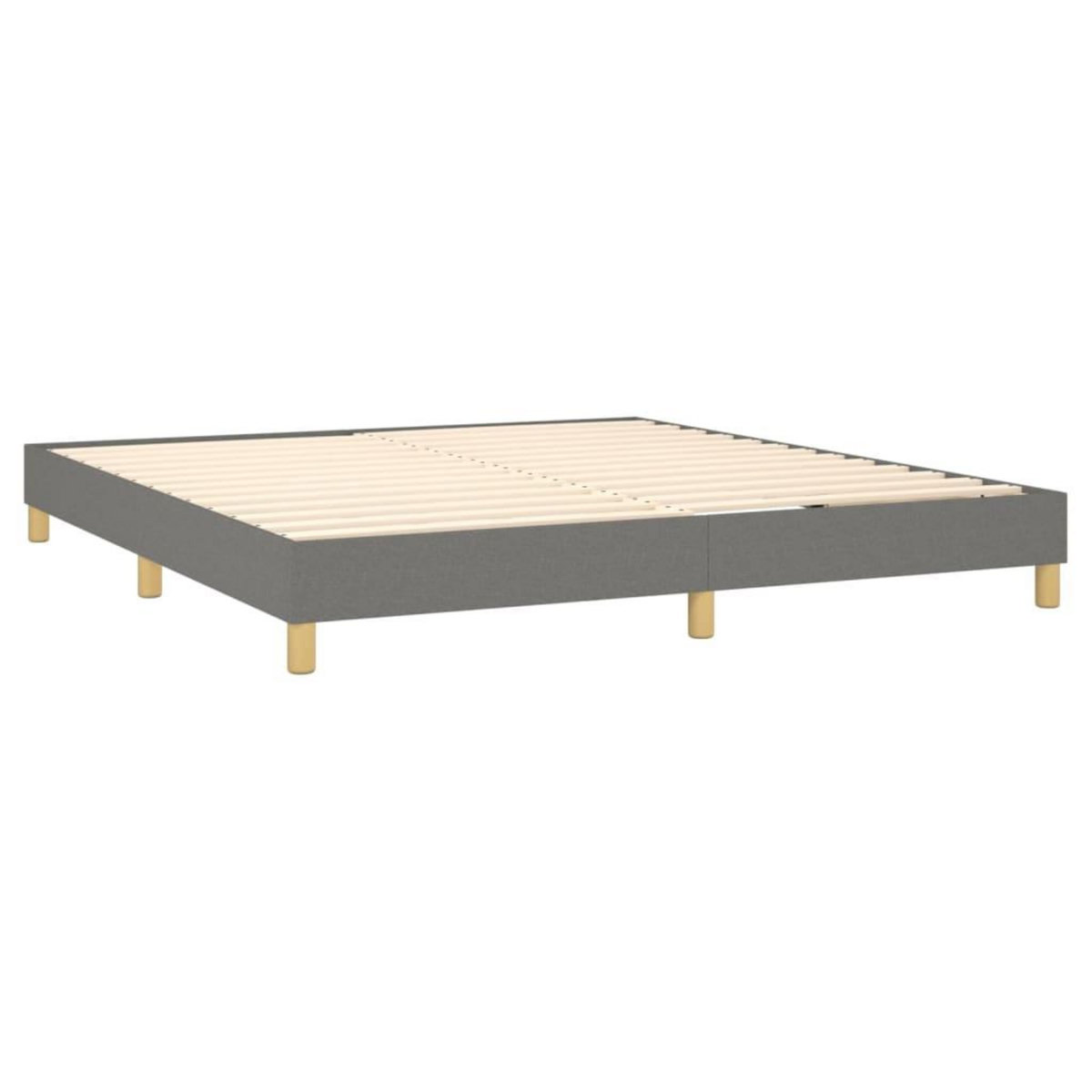 VIDAXL Sommier a lattes de lit et matelas et LED Gris fonce 180x200 cm