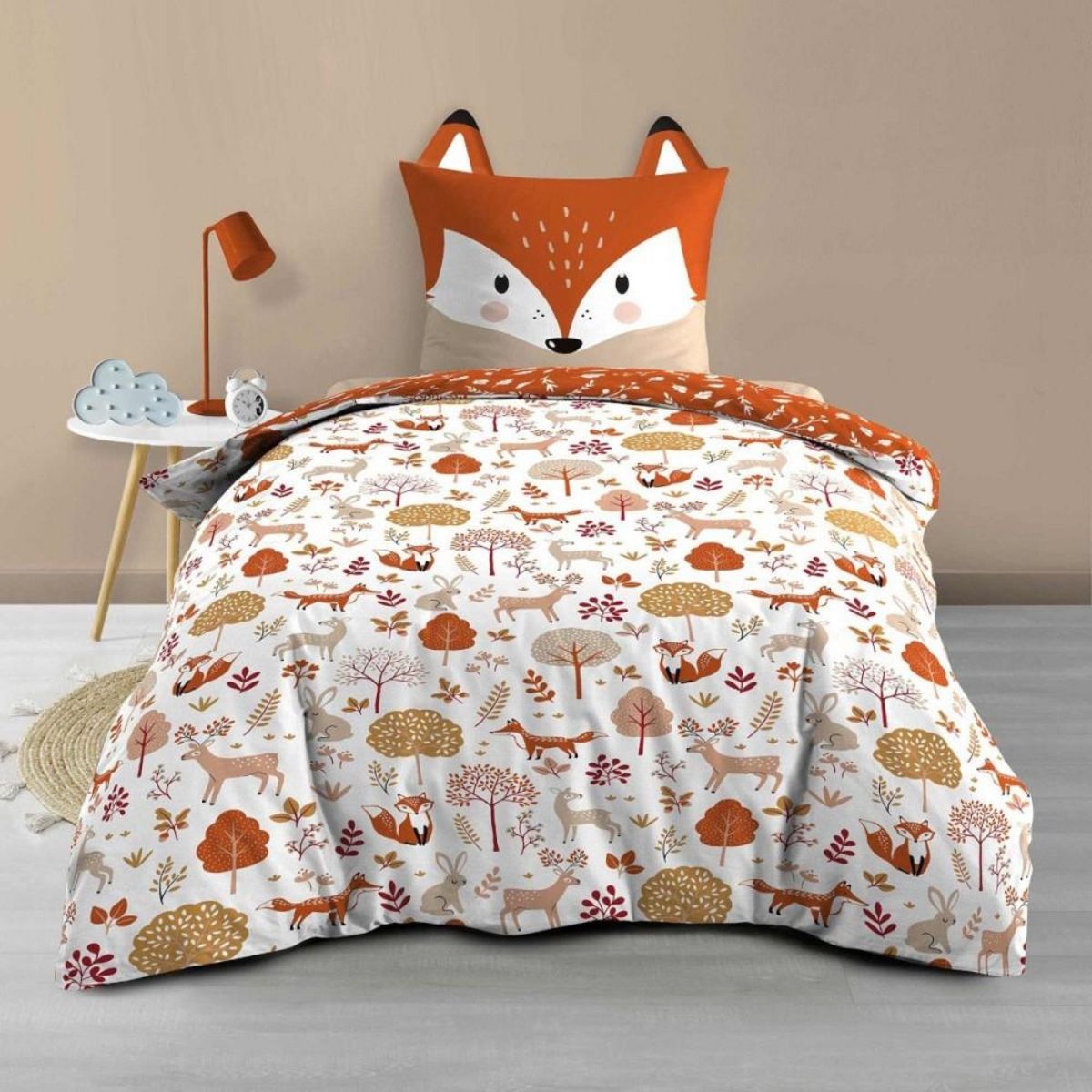 Douceur d'Intérieur Housse de couette 140x200 + 1 taie ROXY 100% coton