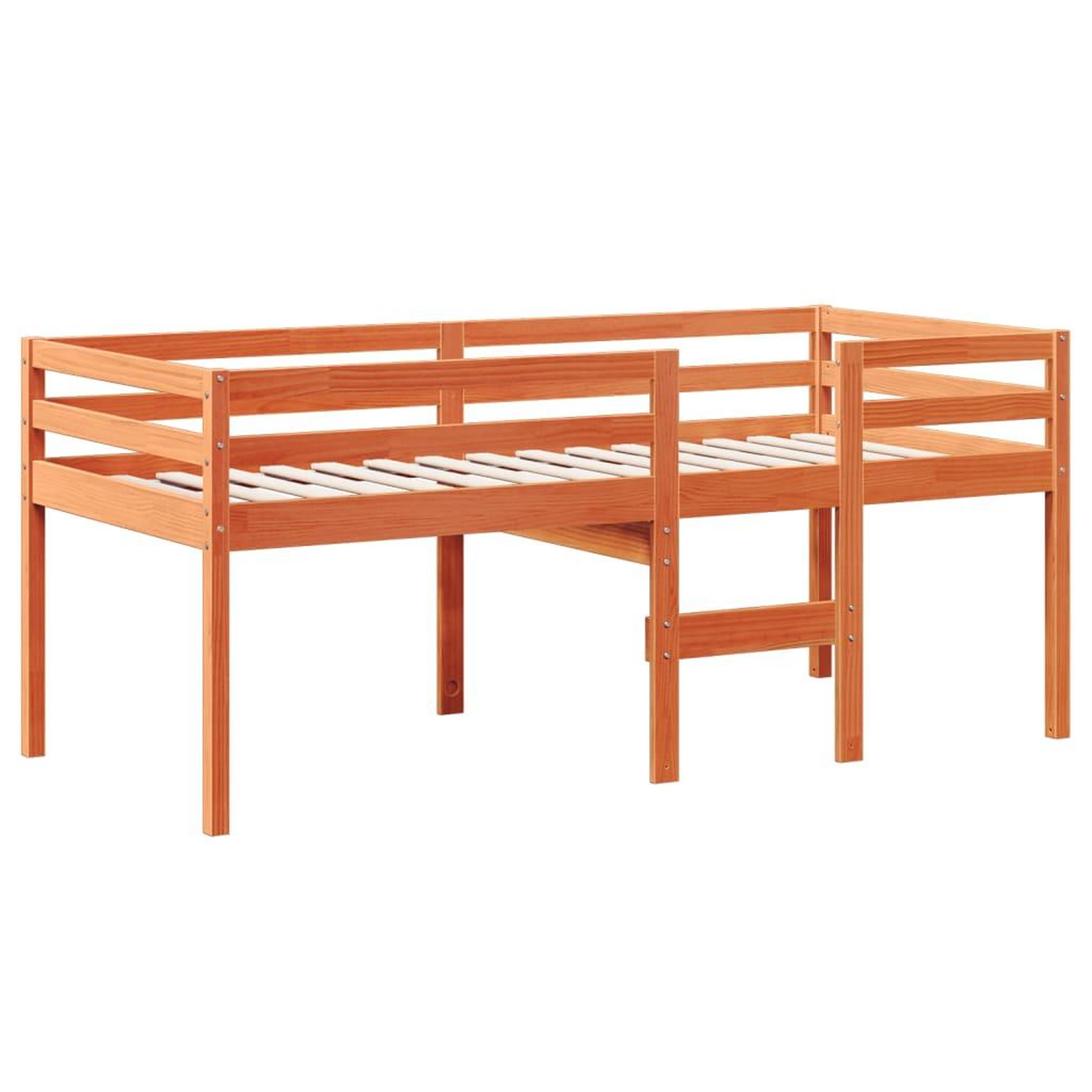 Voir la diapositive 5 : VIDAXL Lit haut sans matelas cire marron 80x200 cm bois de pin massif