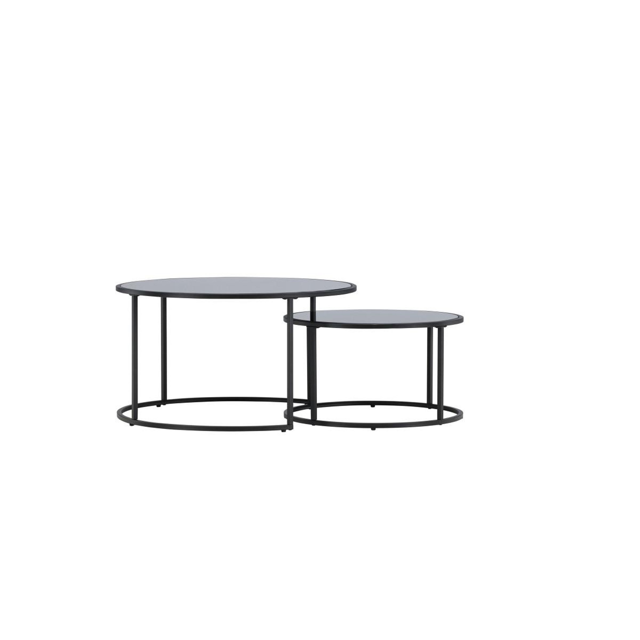 Voir la diapositive 2 : Paris Prix Lot de 2 tables basses gigognes  twin  79cm noir