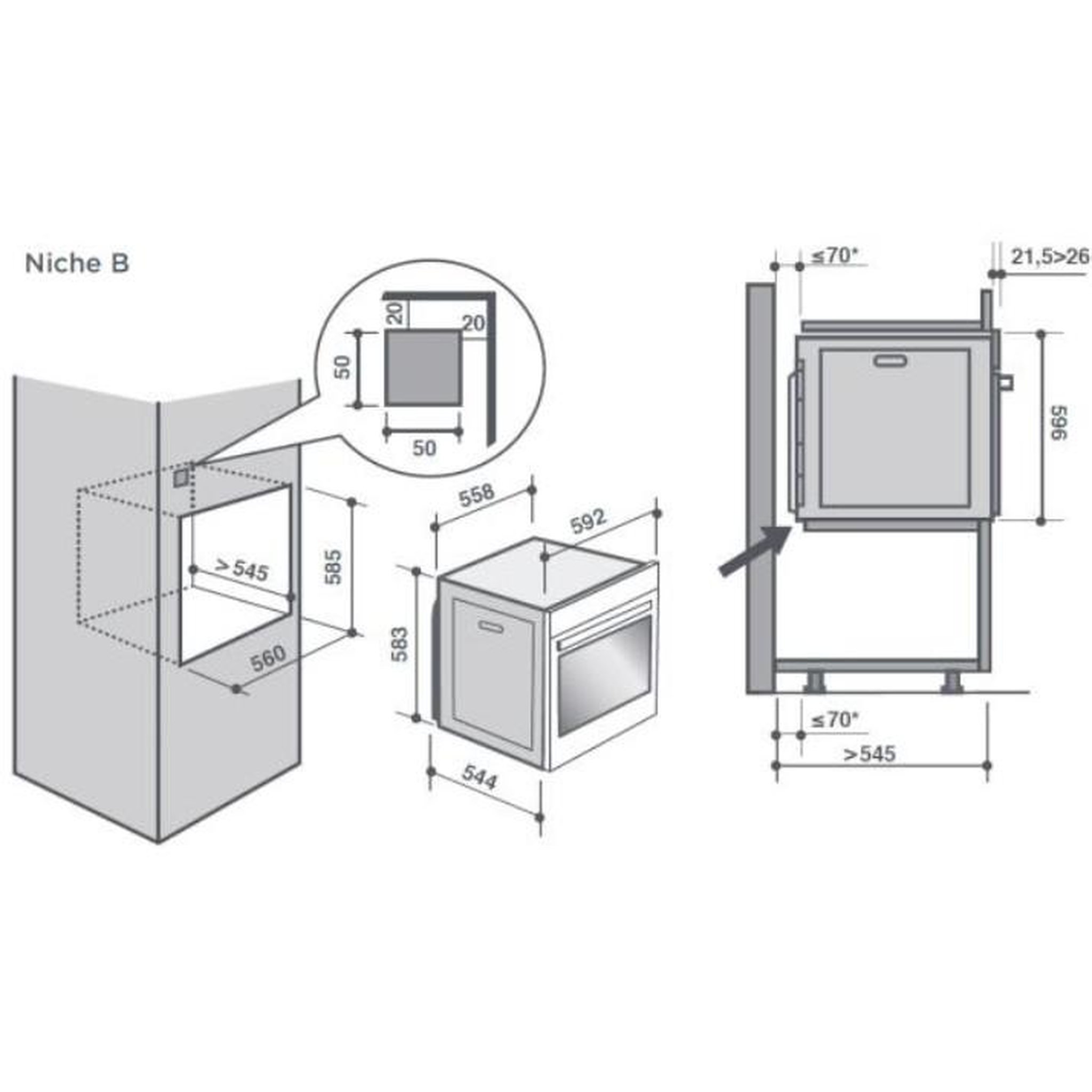 Voir la diapositive 4 : De Dietrich Four intégrable multifonction 73l 60cm pyrolyse inox - dop8360x